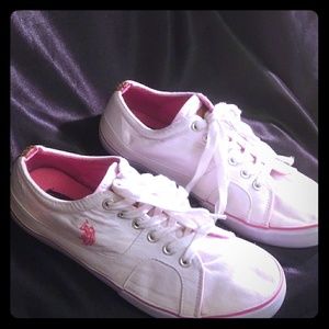 Ralph Lauren White Canvas Sneakers